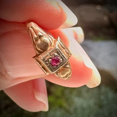 Vintage 10K Gold Pinkie or Child’s Ring – Size 2 - Sweet Adorable Dainty Design - Image 1 of 4