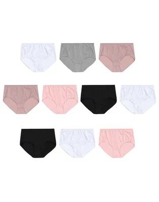 Hanes 10 Pack Briefs Womens Underwear Cool Comfort Breathable Mesh Soft Tag Free - Image 1 of 4