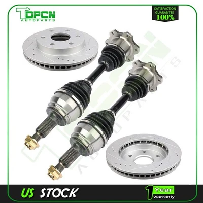 Front Side CV Axle + Brake Discs Rotors Fit for 2000-2006 GMC Yukon 4.8L 5.3L - Image 1 of 4