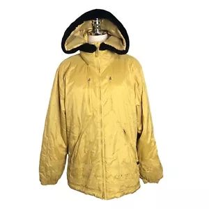 Nils Ski Jacket Size 12 Yellow Insulated Detachable Fur Trimmed Collar Parka - Picture 1 of 19
