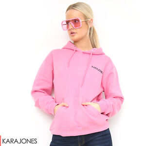 Womens Pink Fleece Hoodie - Soft Feel Baby Pink - KaraJones