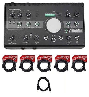 Mackie Big Knob Studio 3x2 Monitor Controller 96kHz USB I/O+XLR Cables+AUX Cable - Image 1 of 4