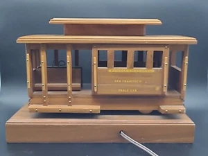 Hand Made Wooden San Francisco Cable Car Lamp & MUSIC BOX Made At San Quentin - Picture 1 of 21