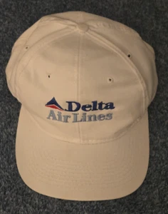 De colección Delta Airlines Hombres Sombrero Blanco Snapback Aviación Aerolínea Gorra de Pelota - Imagen 1 de 10