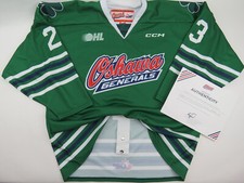 Oshawa Generals Game Issued St. Pats OHL Pro Stock Hockey Jersey Green 56 Gruber