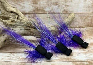 Gurgler Fly, PURPLE/BLACK, size 2/0, 1/0, or 2, 3- pack - Picture 1 of 1
