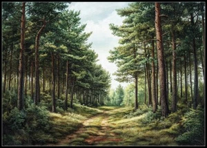 Dutch Pine Forest 2 - Chart Counted Cross Stitch Patterns Needlework DMC Color - Picture 1 of 2