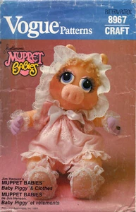 OOP Vogue 8967 Muppet Babies Baby Piggy Doll and Clothes 17 inch Sewing Pattern - Picture 1 of 2