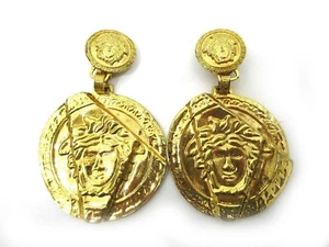 Echte Top GIANNI VERSACE Medusa Ohrringe Gold Vintage Selten 48035 - Bild 1 von 7
