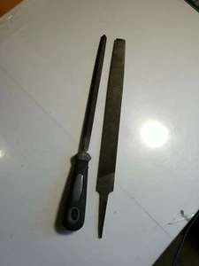 NICHOLSON 12 1/2" flat mill bastard file & 12 1/2" triangle file - Picture 1 of 9
