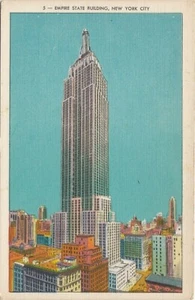 Postcard Empire State Building New York City Linen Unposted Manhattan Publishing - Picture 1 of 2