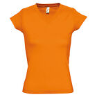 SOL'S - Ladies V Neck T Shirt Moon V Ausschnitt Damen Tshirt figurbetont S - 3XL