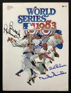 Autógrafo de béisbol Bob Gibson 1983 firmado programa WS Snider Robinson Jackson JSA - Imagen 1 de 3