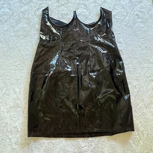 Corset Mini Dress Darkcore Gothic 6XL Chest cut-out bodycon Shinny Pleather - Picture 1 of 14