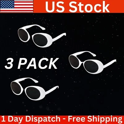 3 PAIR White Clout Goggles Round Oval Vintage Kurt Cobain Fashion Sunglasses - Image 1 of 4