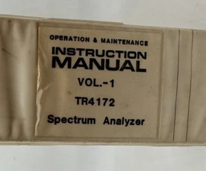 ADVANTEST TR4172 SPECTRUM ANALYZER VOL. 1 INSTRUCTION MANUAL (0) - Picture 1 of 3