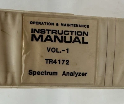ADVANTEST TR4172 SPECTRUM ANALYZER VOL. 1 INSTRUCTION MANUAL (0) - Image 1 of 3