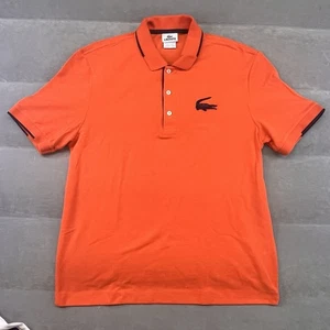 Men Sz 5 Medium Vtg Y2K 2K LACOSTE Big Gator Polo Shirt Stripe - Picture 1 of 7
