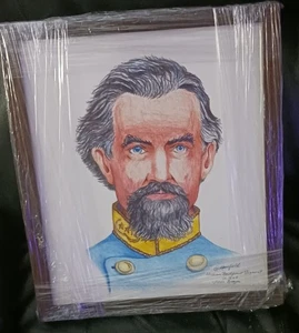 NATHAN BEDFORD FORREST SHADOWBOX CIVIL WAR FRAMED PRINT- D. MANSFIELD 10×14/1000 - Picture 1 of 10