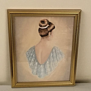 Framed & glazed relief painting of young lady Nora Thomas El Campello - Picture 1 of 2