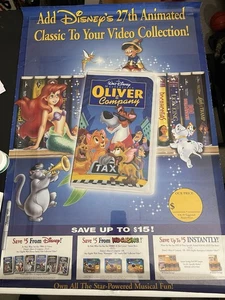 Vtg 1996 limited Walt Disney home video poster *OLIVER AND COMPANY* 27x40 #18 - Picture 1 of 14