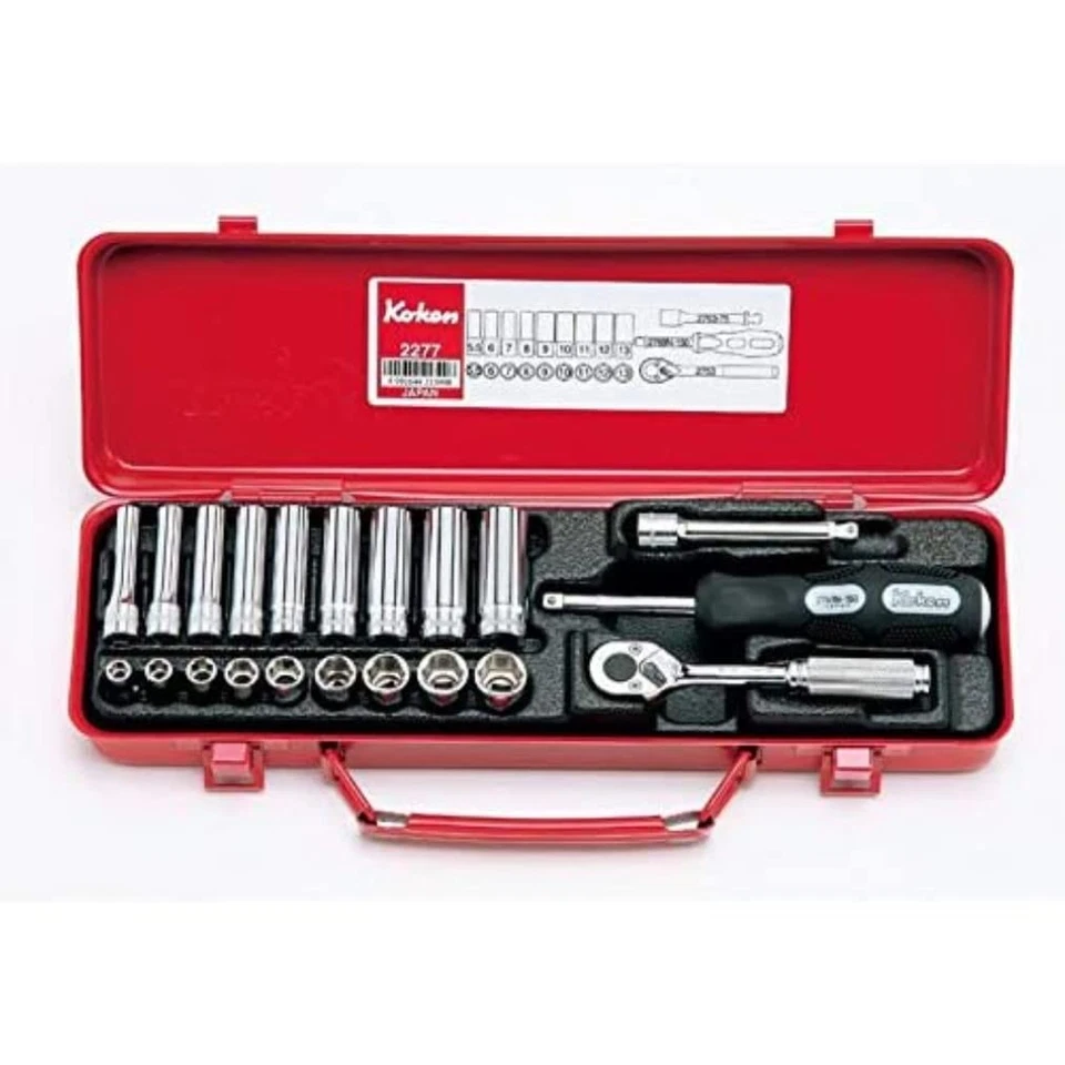Koken 1/4" Square Socket Set, 21 Pieces, 2277 - Image 1 of 1