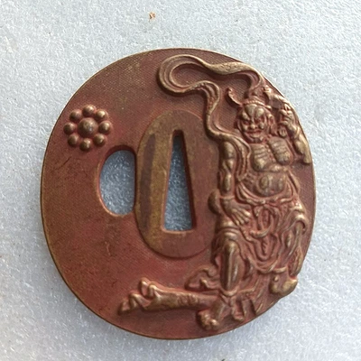 Peça espada Tsuba lâmina bronze protetor de mão para guerreira japonesa Katana sabre borda - Imagem 1 de 4