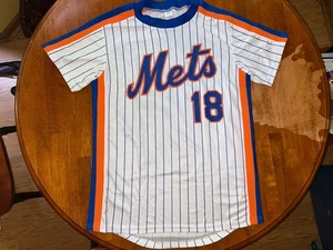 NEW YORK METS MLB DARRYL STRAWBERRY #18 MEN'S VINTAGE JERSEY MEDIUM EUC - Picture 1 of 5