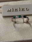 Anello  in oro bianco 750 smeraldo Naturale e Diamanti naturali
