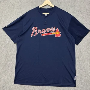 Atlanta Braves Majestic Cool Base Hemd Herren 2XL blau Knopf Polyester MLB - Bild 1 von 8