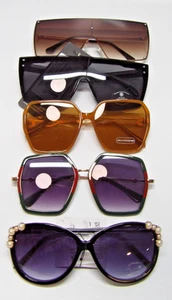 5pc Womens Sunglasses Bulk Wholesale Lot Oversized Square Round Women Glasses - Picture 1 of 18