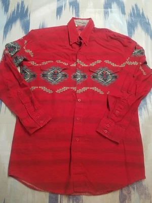 Camisa Roper Para Hombre Mediana Azteca Western Rodeo Suroeste Abotonada Manga Larga  Foto 1 de 4