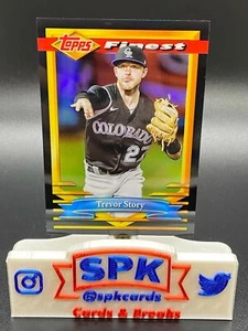 2021 Topps Finest Flashbacks TREVOR STORY BLACK REFRACTOR 9/25 ROCKIES #13 - Picture 1 of 2