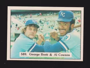 SSPC #589 1975 LISTA DE VERIFICACIÓN George Brett & Al Cowens Kansas City Royals casi nuevo A - Imagen 1 de 2