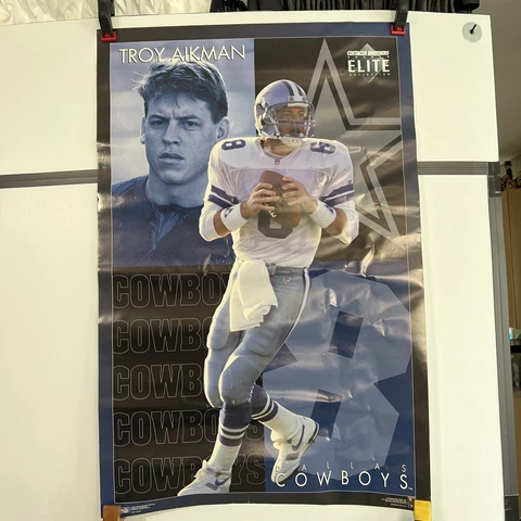 Troy Aikman Dallas Cowboys 1994 NFL QB Club Costacos Elite Poster Vintage 23x34 Cover