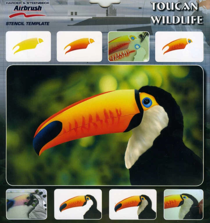 Juego de plantillas de aerógrafo Harder and Steenbeck "Toucan Wildlife" Foto 1 de 1