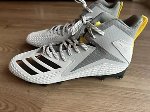 Adidas Gray and Yellow Freak X Carbon High Men's Football Cleats Shoes Size 15 - Picture 1 of 8