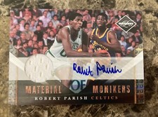 robert parish 2010-11 limited material monikers jersey autograph #38 3/25