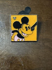2010 Disney Neon Square Mickey Mouse Orange Hidden Mickey Trading Pin - Picture 1 of 2