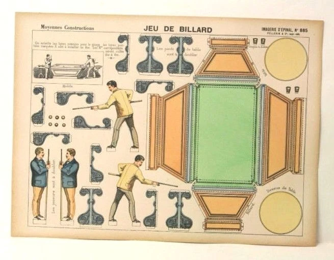 Imagerie D’Epinal Nº 885 Juego de Billar, Moyennes Construcciones Juguete Modelo Papel Foto 1 de 1