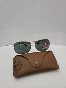 Ray Ban Arista GOLD 64mm Aviator w Dark Green lens Sunglass RB3267 001/71 - Picture 1 of 8