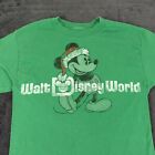 Walt Disney World Shirt Christmas Mickey Mouse Green Short Sleeve Men Small