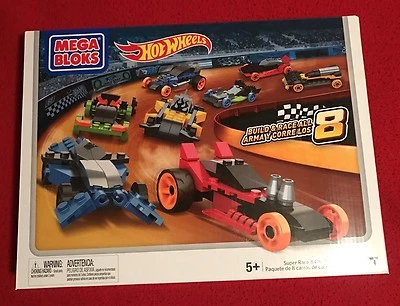 Mega Bloks Hot Wheels Super Race 8-Car Pack 289-Piece Set - NIB - Image 1 of 4