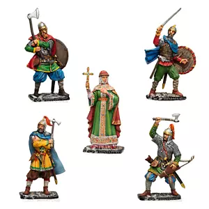 Olga e Igor Rurikovich Rus set di 5 figure soldato giocattolo dipinto | souvenir - Foto 1 di 2