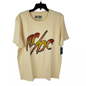 Nuova camicia uomo Lucky Brand taglia XXL logo AC/DC rock band t-shirt marrone elasticizzato nuova con etichette - Foto 1 di 8