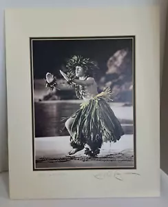 Randy Jay Braun Hawaiian Lithograph Hula Print Dancer Matted Signed 20"X16" - Picture 1 of 10