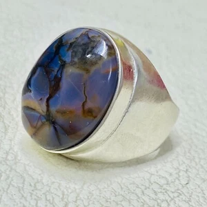 AAA 925 sterling silver mens ring with middle eastern jewelry natural quartz - Picture 1 of 8