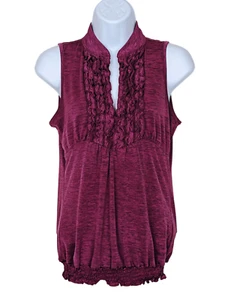 Heart Soul Stretch Blouse Size S Ruffled Front Pullover - Picture 1 of 2