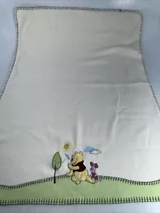 Vintage Disney Winnie the Pooh Ferkel Vlies Baby Decke cremebraun Nähte - Bild 1 von 15