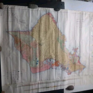 Oringinal seltene antike topographische & geologische Karte Oahu von 1938 51 Zoll x 31 Zoll - Bild 1 von 14